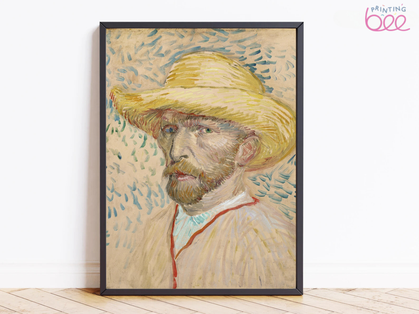 Vincent van Gogh’s “Self-Portrait with Straw Hat” – Premium Canvas Art Print