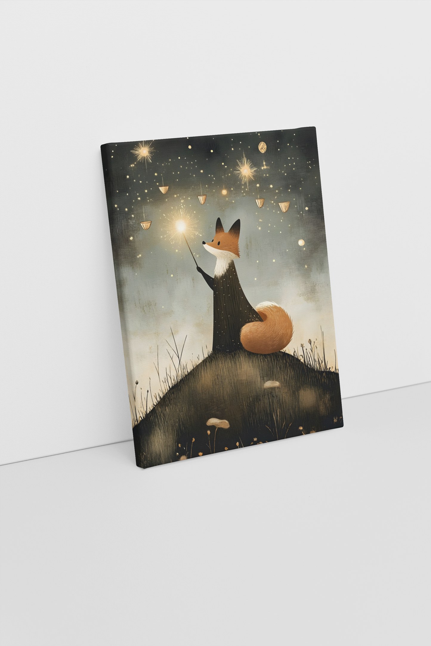 Enchanted Night Fox Canvas Art