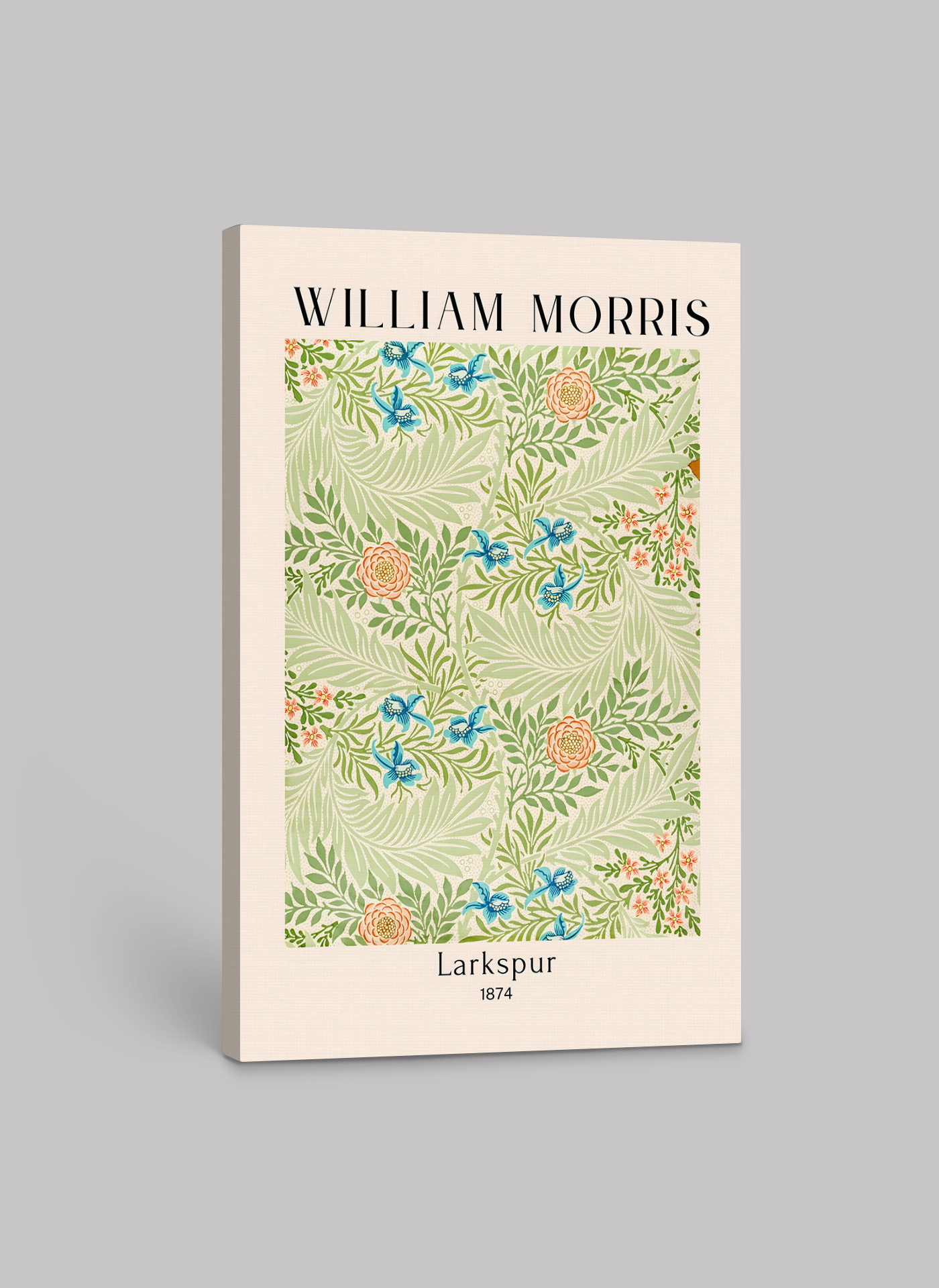 William Morris "Larkspur" Canvas Print - 1874 Floral Art Nouveau Pattern