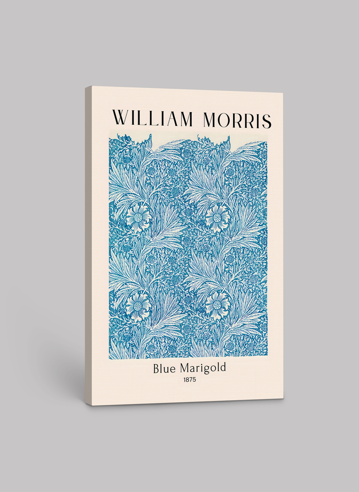 William Morris "Blue Marigold" Pattern Canvas Print (1875) - Classic Art for Elegant Interiors