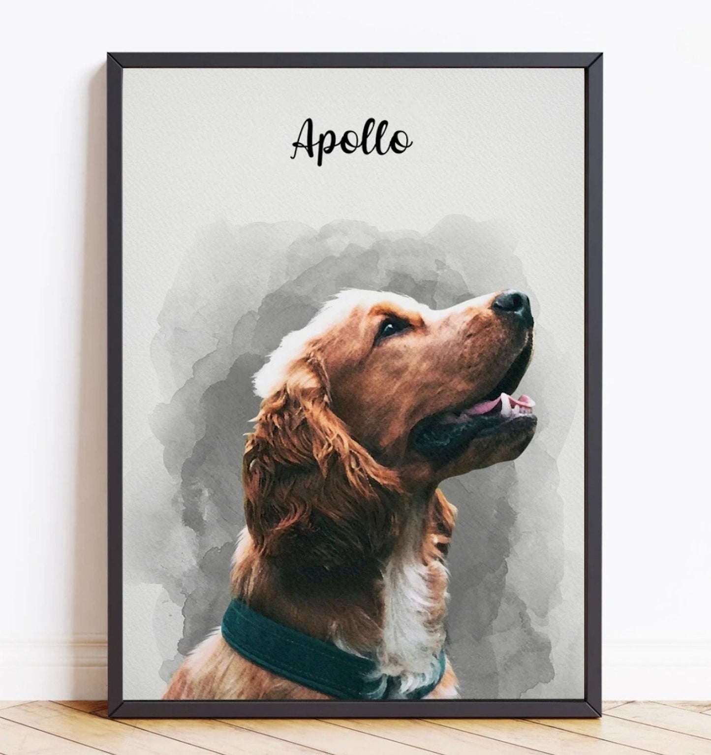 Watercolour Pet Portrait From Photo | Dog Portrait, | Pet Memorial Gift - Personalised Gift for Her