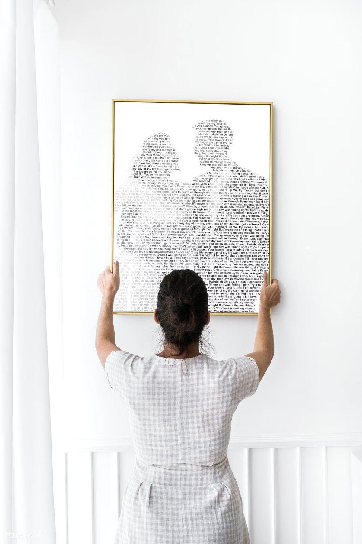Personalised Father's Day Song Lyrics Print From Photo, Custom Lyric Silhouette Wall Art Gift for Dad
