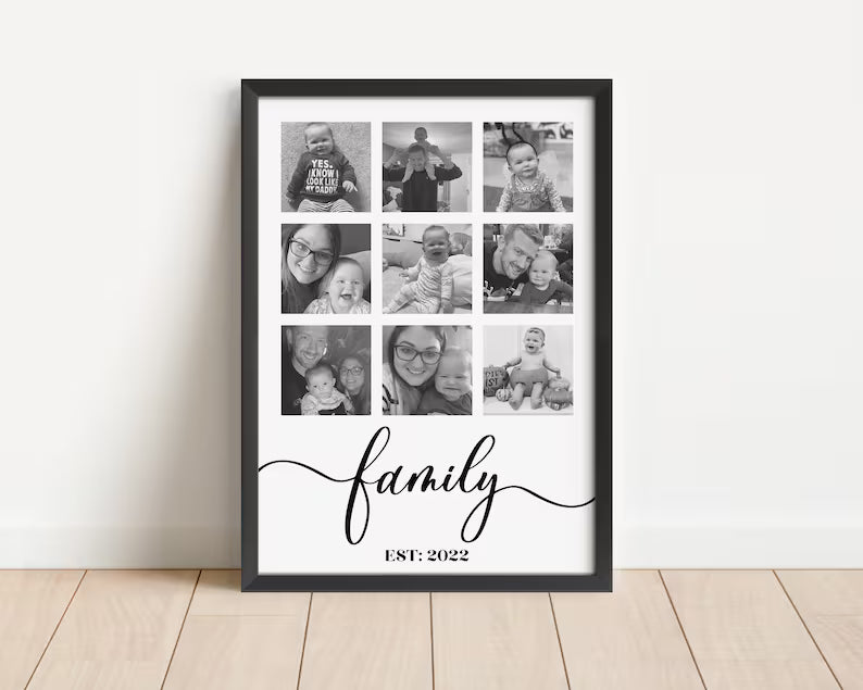 Custom Family Photo Collage, Keepsake Poster, Gift for New Family, New Parents Gift, Sentimental Print, Gift to New Family