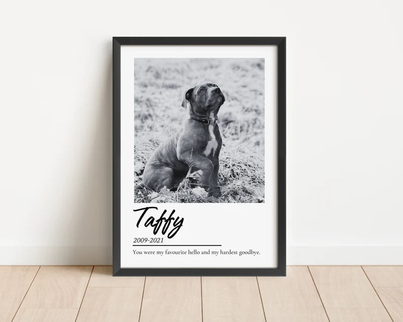 Pet Memorial Print Custom, Dog Memorial, Cat remembrance Gift, Pet Loss Sympathy Present, Optional Paw Print, Memory Gift Print for Lost Pet