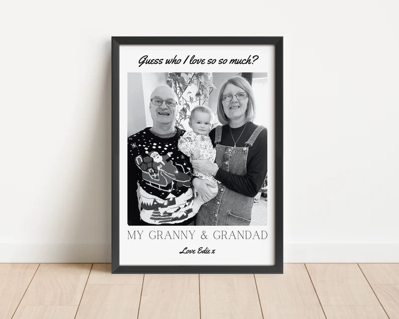 Custom Nana & Grandad Photo Gift Print, Personalised Nanny Granddad Gift from Grandchildren, Gran Birthday Gift, Grandma Print, Fathers Day