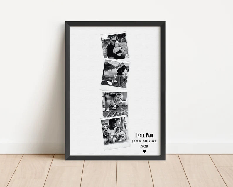 Custom Uncle Polaroid Gift Print, Personalised Uncle Birthday Gift from Niece Nephew, Uncle Photo Wall Art, New Uncle Uncle, Thank You Art