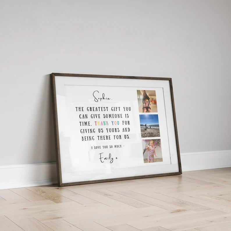 Custom Thank You Photo Print with Quote, Personalised Wall Art Gift for Teacher, Coach, Mentor, Gratitude Gift Print for Friend or Colleague