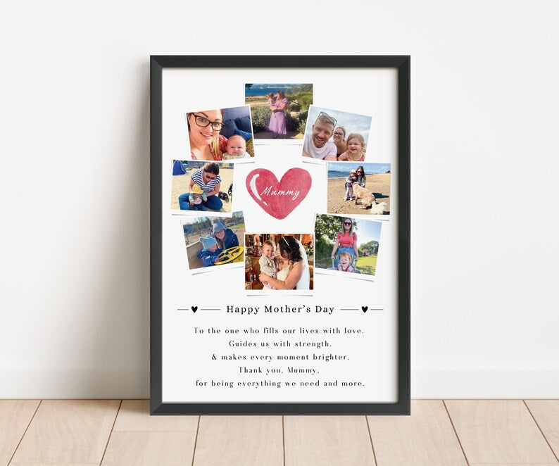 Personalised Mother Photo Gift | Photo Framed Mum Print | Custom Gift for Mum Nan Aunt | Family Photo Gift | Mother's Birthday Keepsake