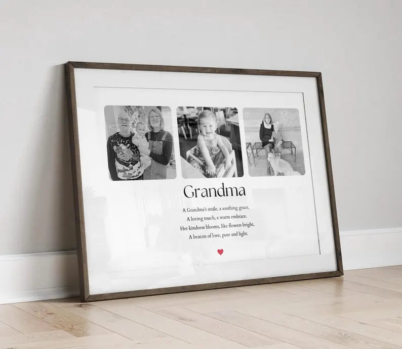 Nana Photo Gift, Nanny Birthday Gift for Her, Family Photo Collage, Grandma Birthday Present, Nonna Quote Gift, Gran Frame Quick Delivery