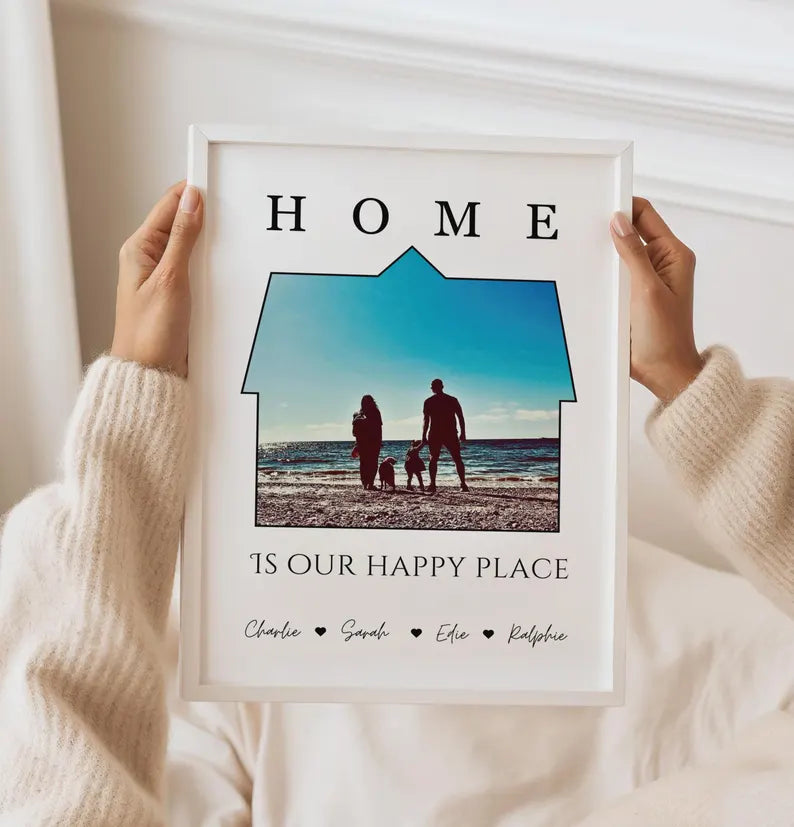 Custom Housewarming Family Gift, Personalised Home Wall Art, New Home Picture Frame, Family Name Gift, New Home Decor, Anniversary House Art
