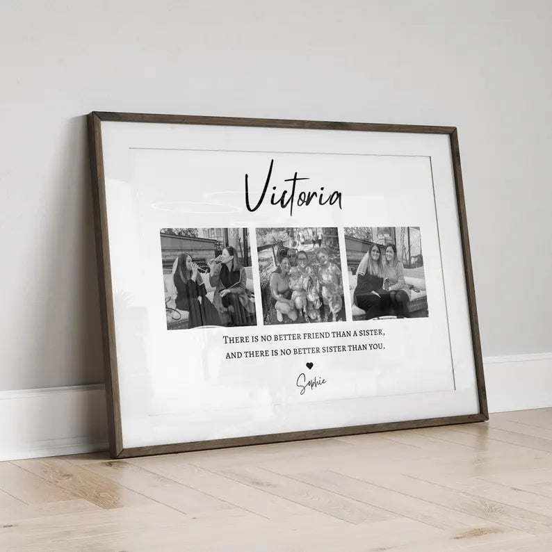 Custom Sister Gift Print, Personalised Sister Birthday Gift Print, Sister Photo Collage, Present to Best Sister, Auntie Keepsake Gift Decor