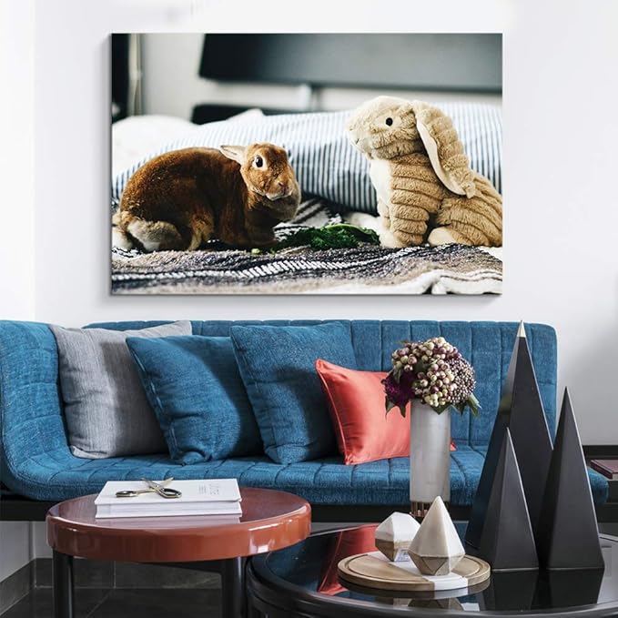 Custom Canvas Prints with Your Photos for Pet/Animal, Personalised Pictures to Canvas for Wall Framed