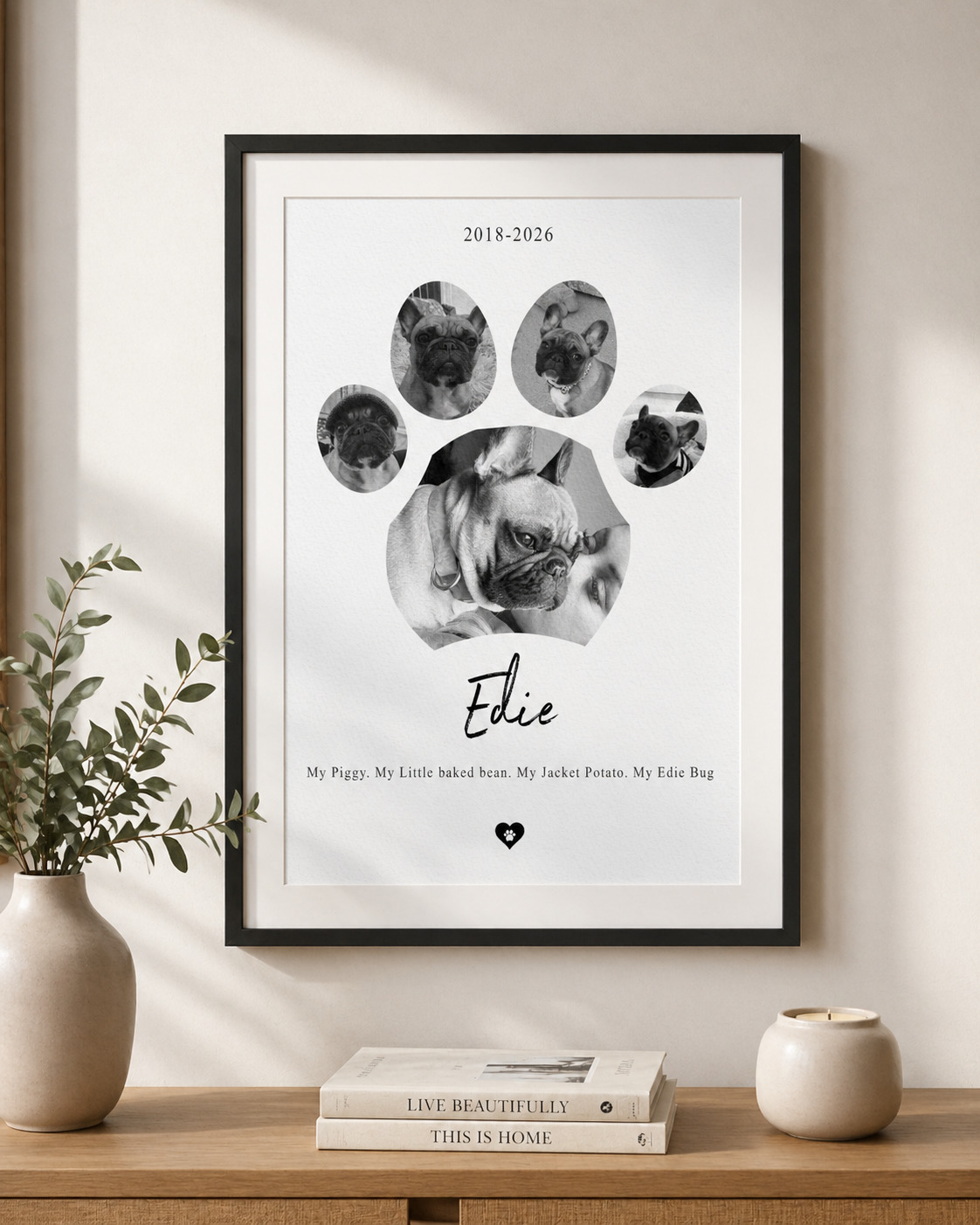 Personalised Dog Memorial Gift Photo Collage Print, Pet Loss Gift, Rainbow Bridge Tribute,Pet Remembrance Gift