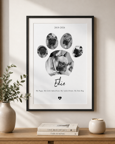 Personalised Dog Memorial Gift Photo Collage Print, Pet Loss Gift, Rainbow Bridge Tribute,Pet Remembrance Gift