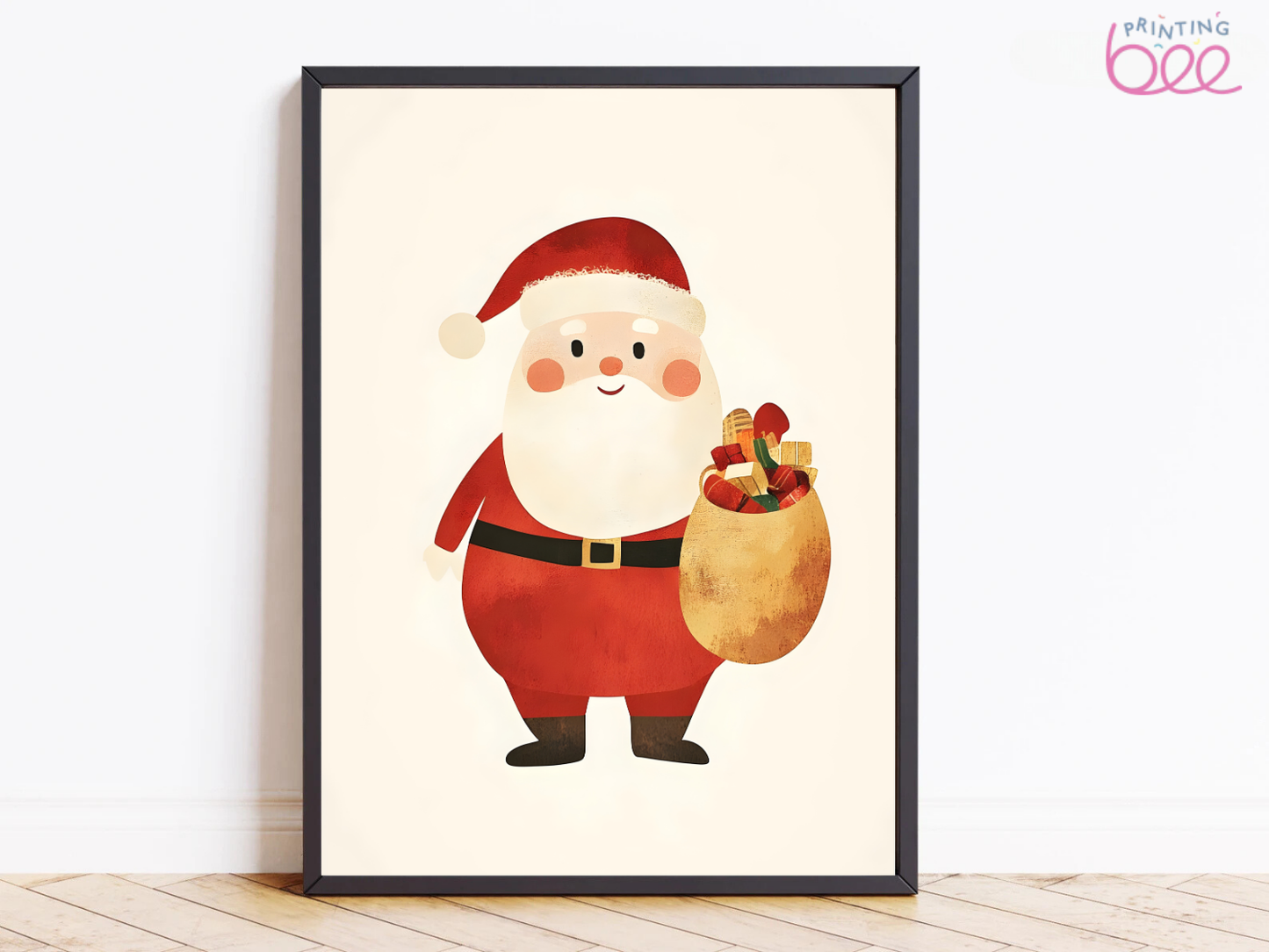 Cute Santa Claus with Gift Sack Print