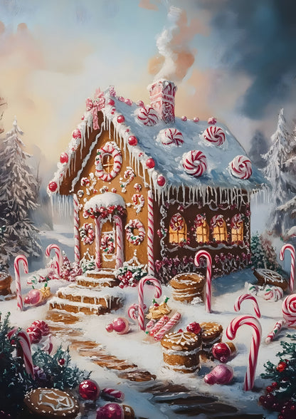 Gingerbread House with Candy Wonderland Print