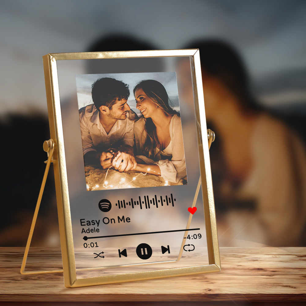 Personalised Spotify Song Plaque With Gold Frame