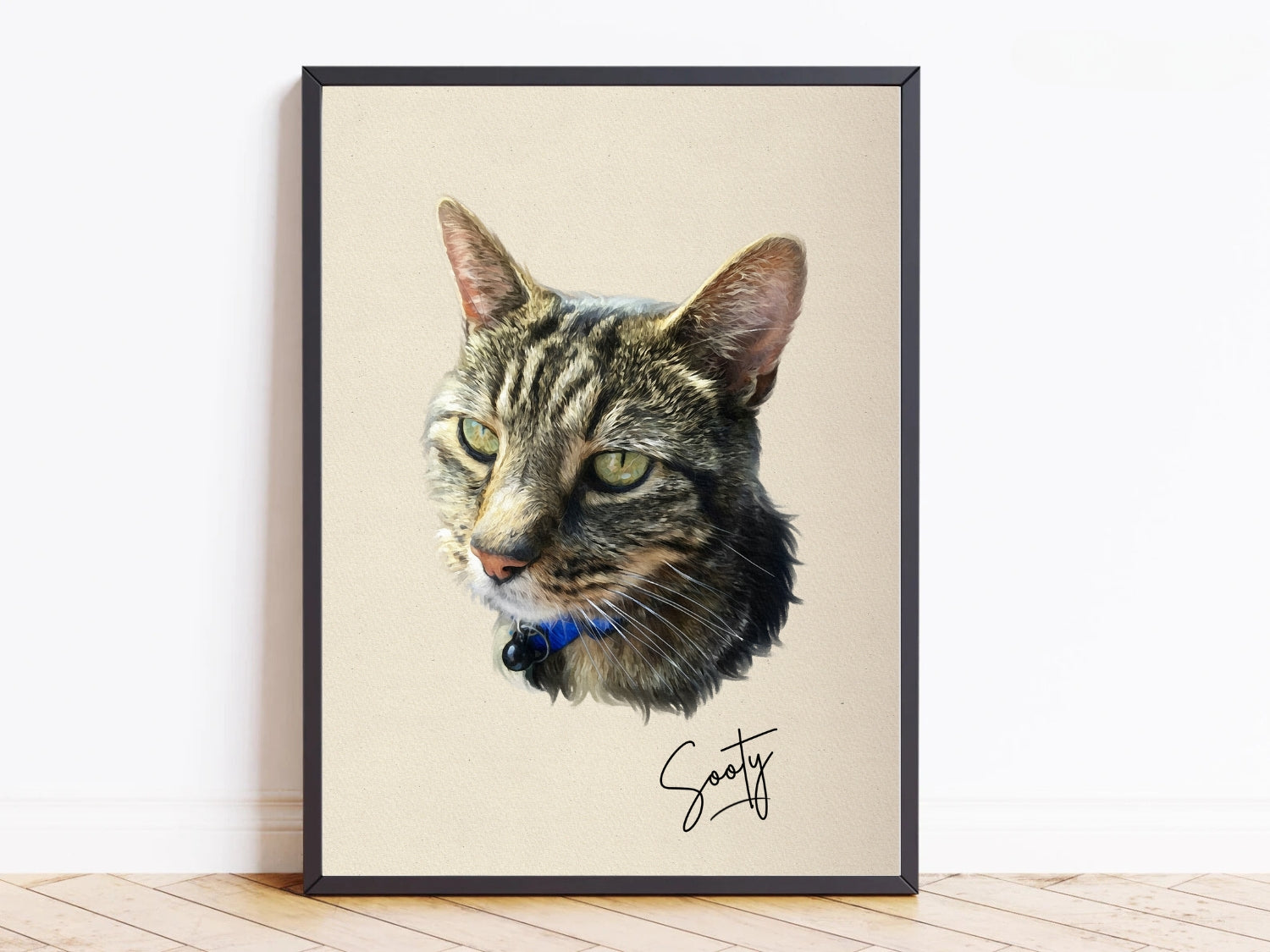 Hand Painted Cat Portrait From Photo - Personalised Cat Painting Gift - Canvas, Framed, Prints