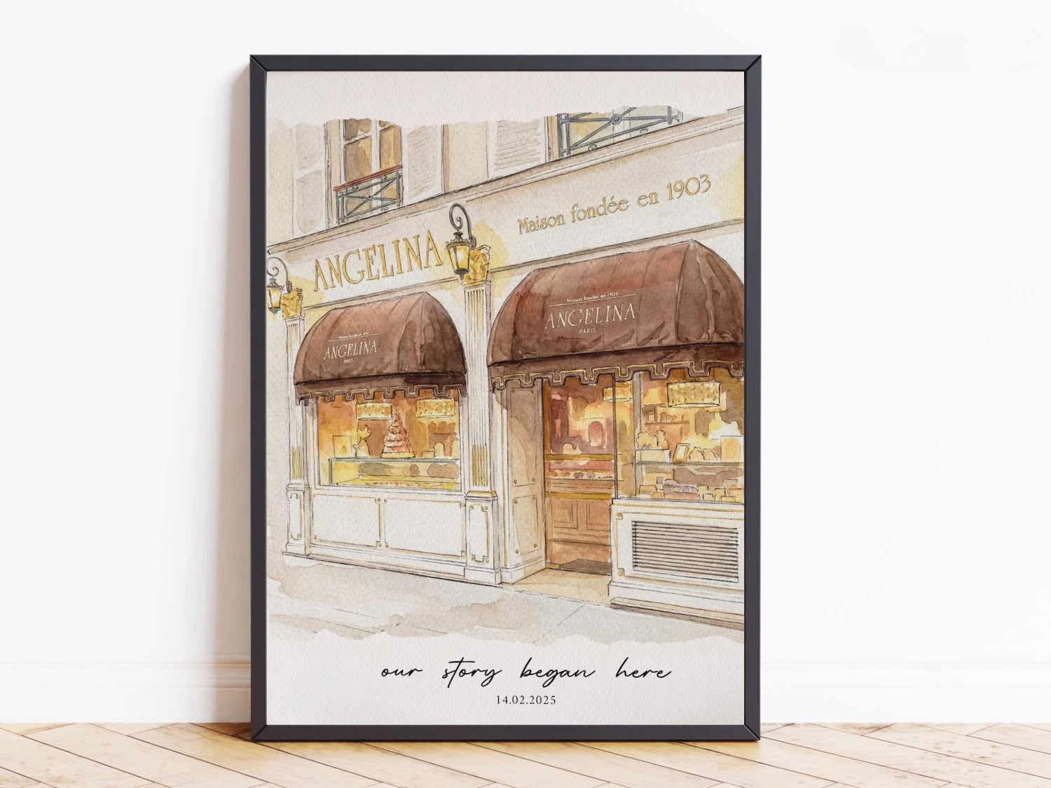Personalised Wedding Venue Watercolour Portrait From Photo | First Date & Anniversary Gift | Custom Canvas or Framed