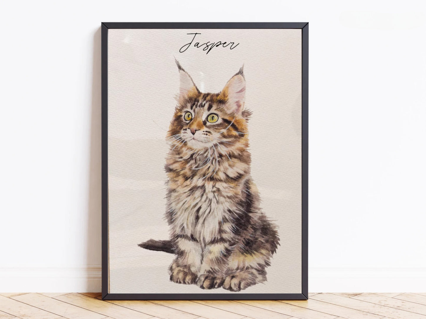 Personalised Watercolour Cat Portrait From Photo - Cat Painting Gift - Canvas, Framed, Prints