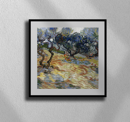 Vincent van Gogh’s “Olive Trees with Yellow Sky and Sun” – Canvas Art Print