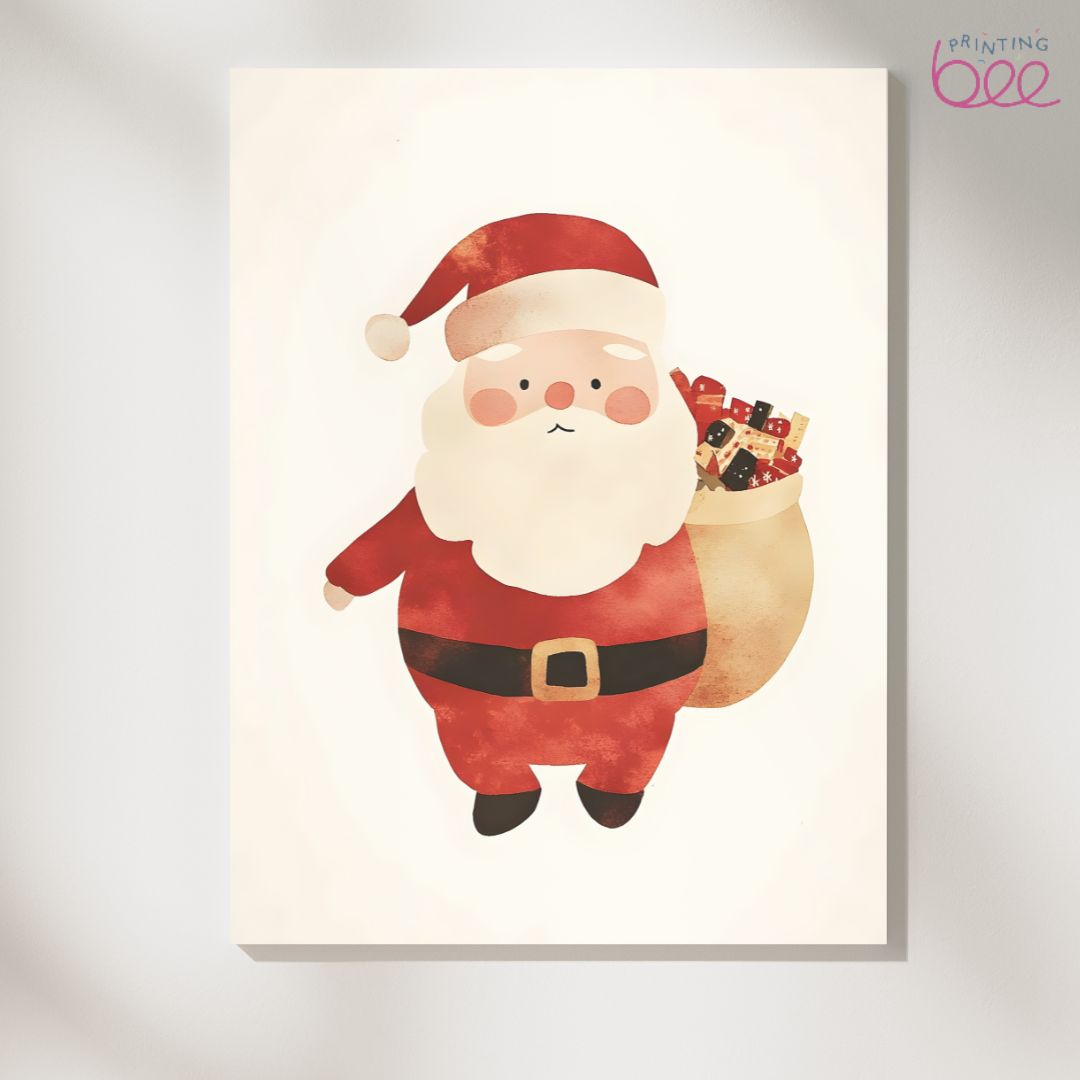Santa Claus with Gift Sack – Festive Art Print