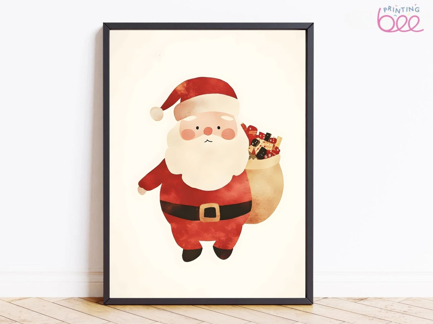 Santa Claus with Gift Sack – Festive Art Print