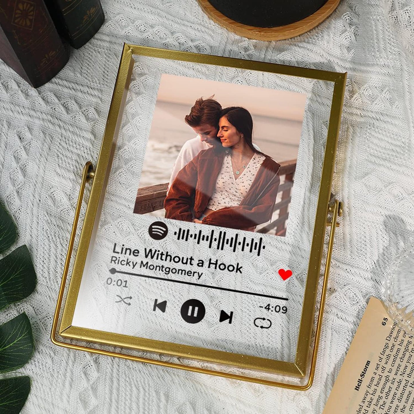 Personalised Spotify Song Plaque With Gold Frame
