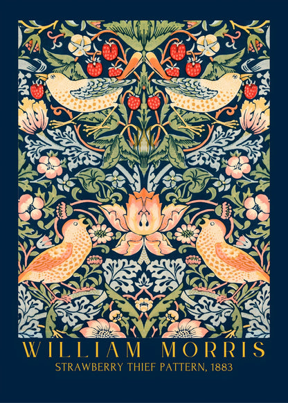 William Morris "Strawberry Thief" Canvas Print - Classic Victorian Design (1883)