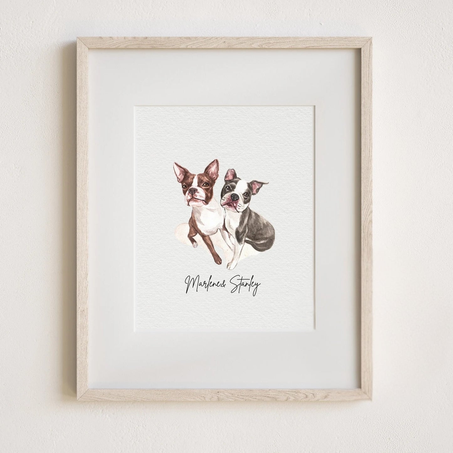 Mini Watercolour Pet Portrait From Photo - Personalised Dog Painting - Pet Memorial Gift