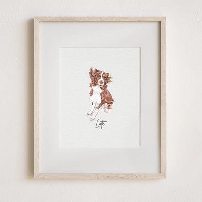 Mini Watercolour Pet Portrait From Photo - Personalised Dog Painting - Pet Memorial Gift