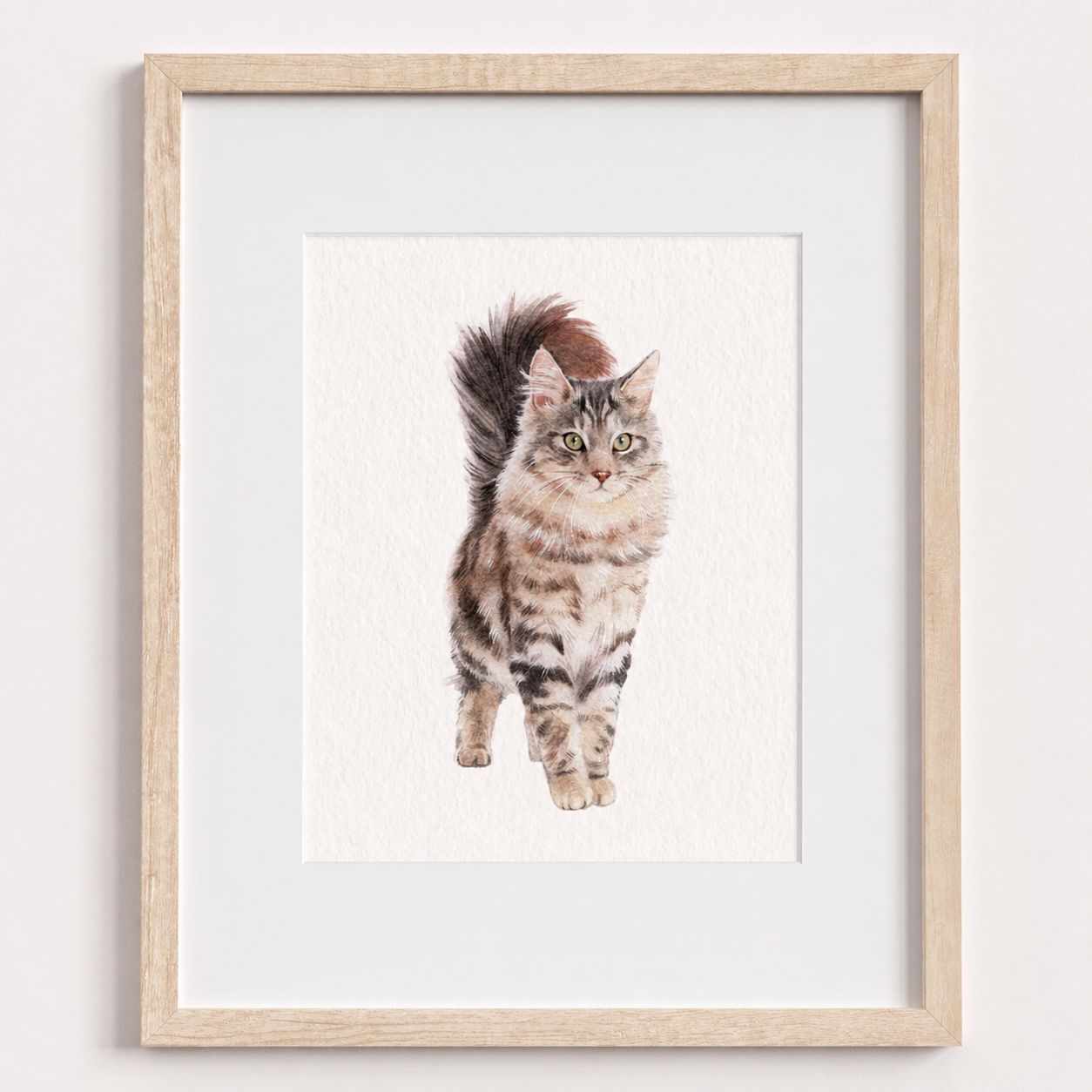 Personalised Cat Memorial Gift - Watercolour Cat Portrait From Photo - Canvas, Framed, Prints