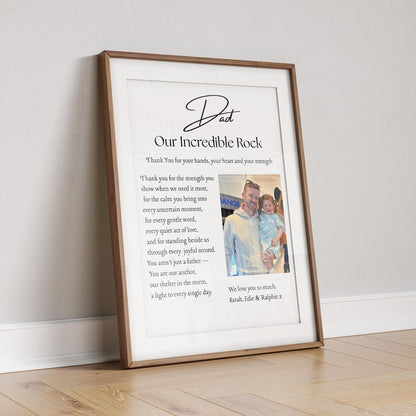 Personalised Fathers Day Gift, Daddy Gift from Baby, Custom Photo Frame for Dad, Sentimental Gift for Him, Daddy Poem Print, New Dad Gift