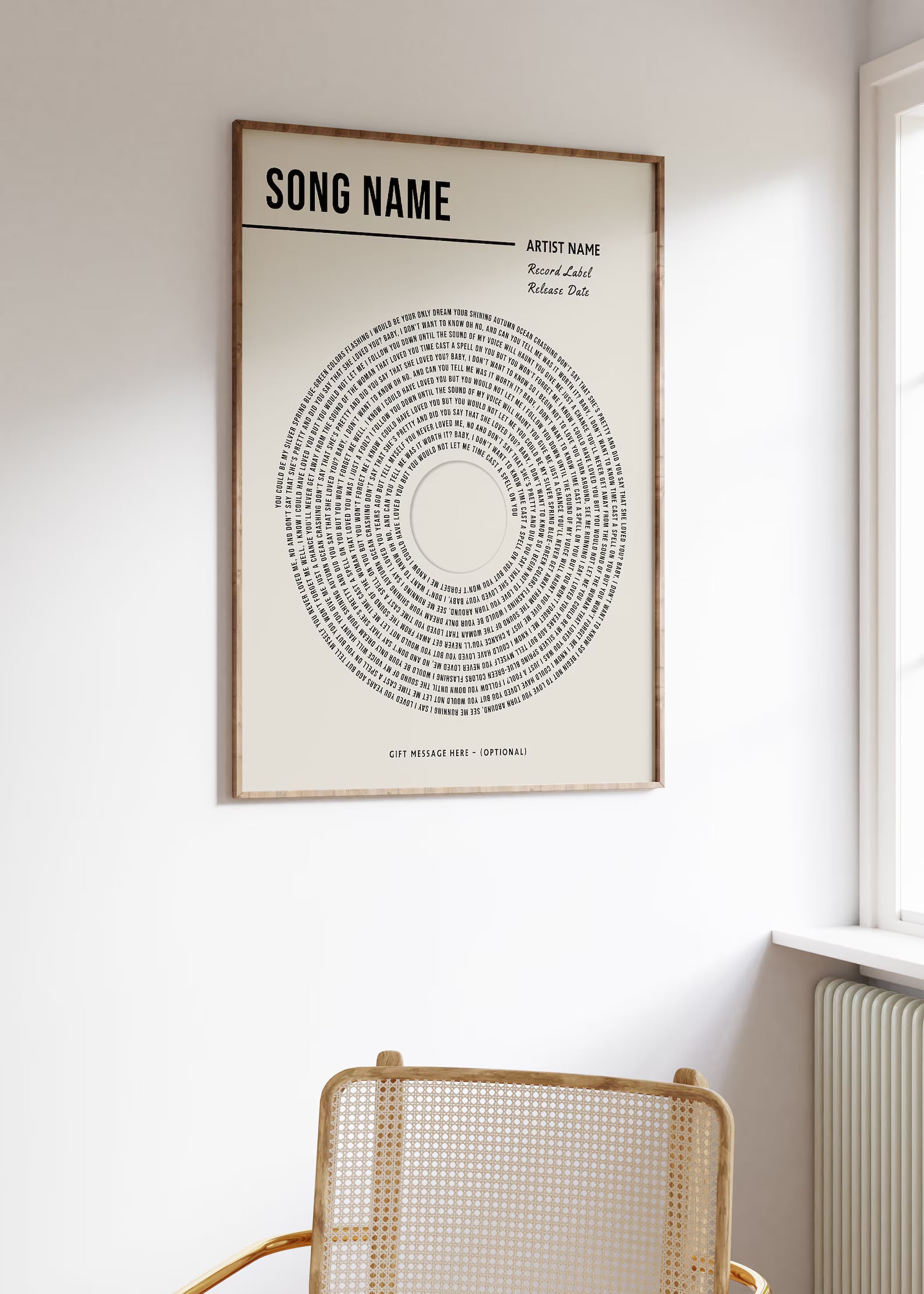 Personalised Song Lyrics Print - Custom Lyric Wall Art - Wedding & Anniversary Gift