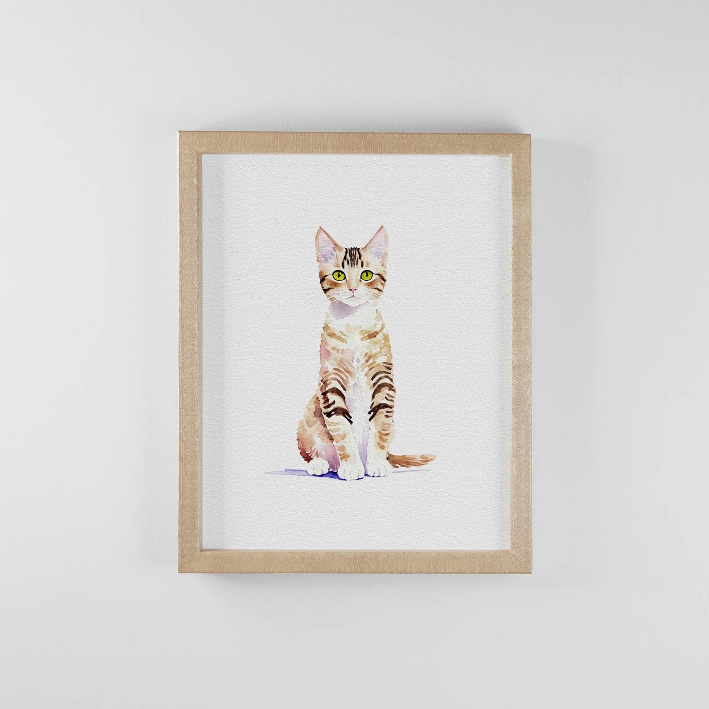 Personalised Cat Memorial Gift - Watercolour Cat Portrait From Photo - Canvas, Framed, Prints