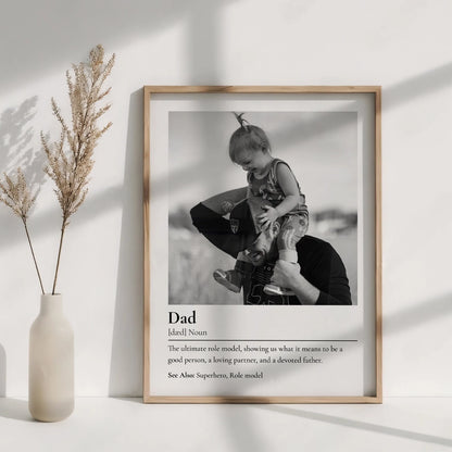 Personalised Father's Day Dad Definition Print From Photo, First Fathers Day Gift From Daughter Son Wife