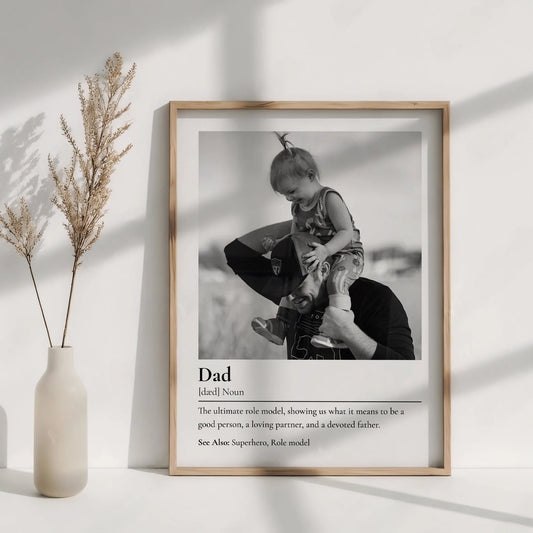Personalised Father's Day Dad Definition Print From Photo, First Fathers Day Gift From Daughter Son Wife