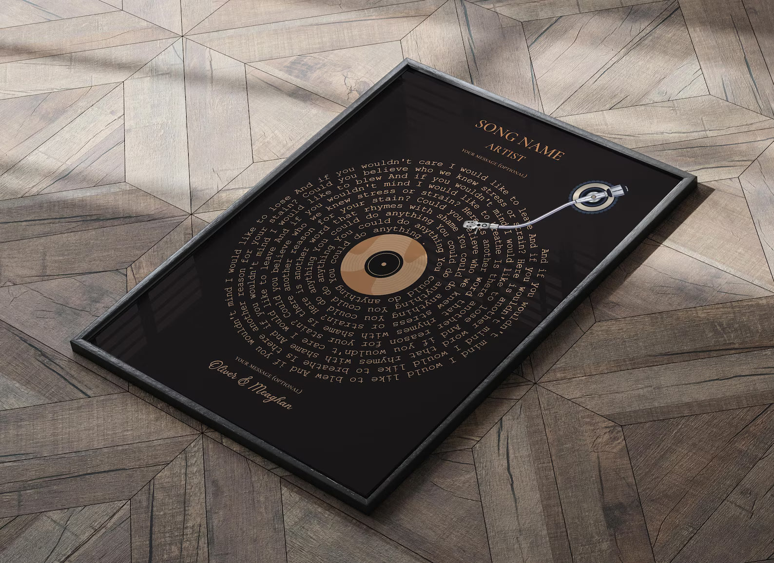 Song Lyrics Poster - Personalised Music Print Gift - Custom Lyric Wall Art