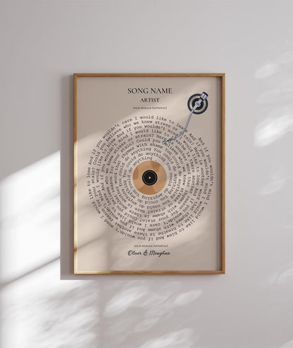 Song Lyrics Poster - Personalised Music Print Gift - Custom Lyric Wall Art