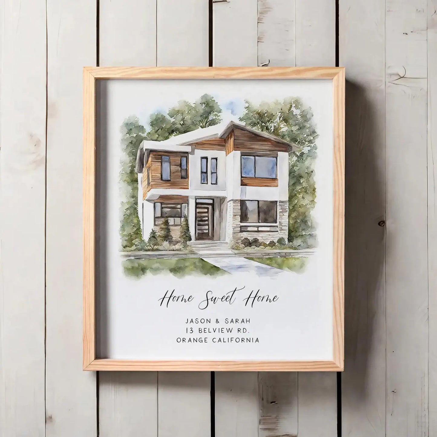 Personalised New Home Gift - Custom Watercolour House Portrait From Photo - First Home Housewarming Print