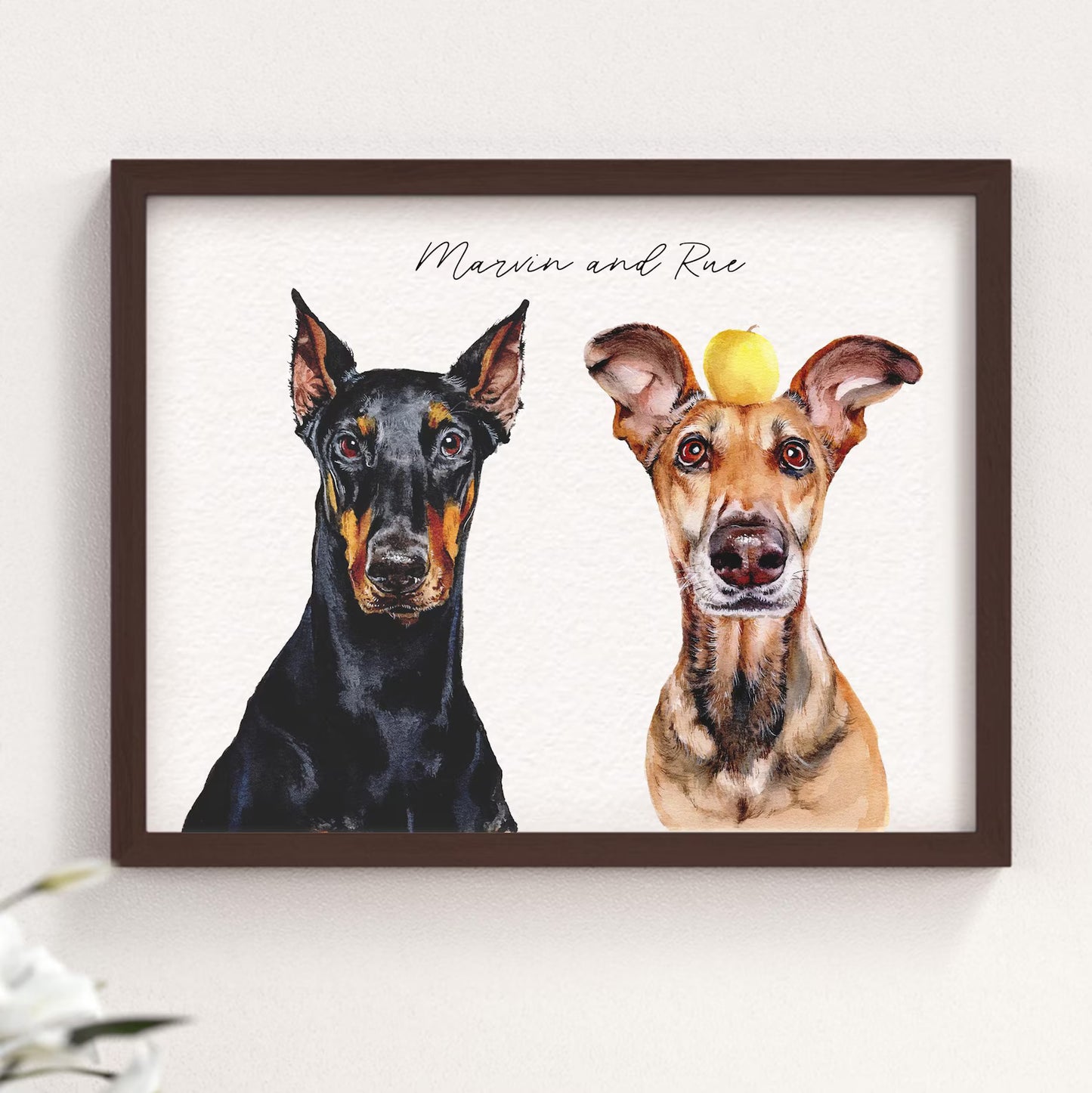 Personalised Dog Painting From Photo - Watercolour Pet Portrait on Canvas - Dog Mum Gift