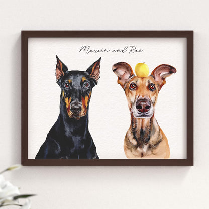 Personalised Dog Painting From Photo - Watercolour Pet Portrait on Canvas - Dog Mum Gift