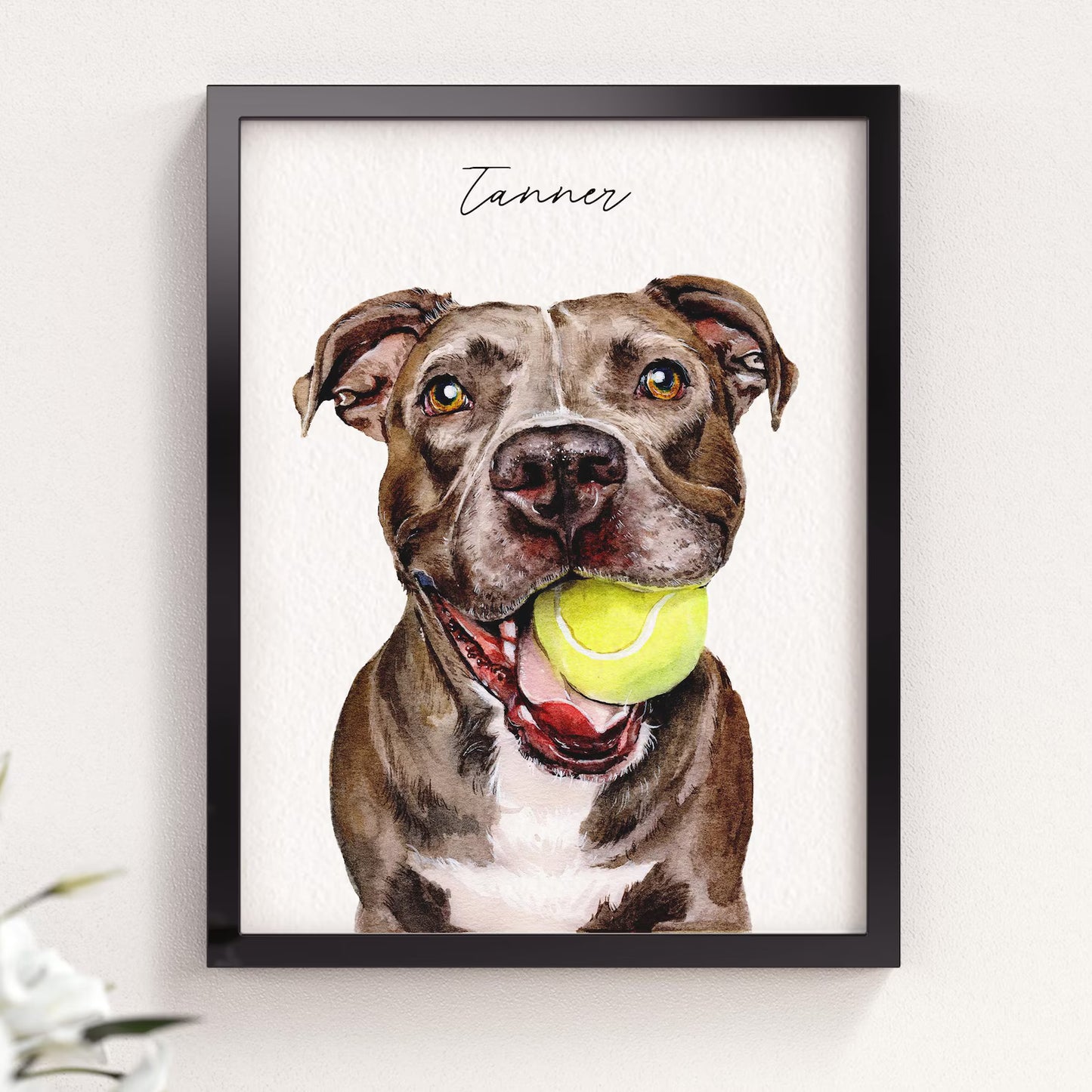 Personalised Dog Painting From Photo - Watercolour Pet Portrait on Canvas - Dog Mum Gift