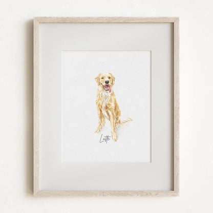 Mini Watercolour Pet Portrait From Photo - Personalised Dog Painting - Pet Memorial Gift