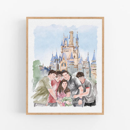 Personalised Engagement Portrait From Photo - Custom Watercolour Proposal Painting - Couple Anniversary Gift for Fiance