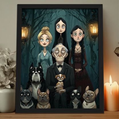 Personalised Gothic Couple Portrait From Photo - Custom Dark Family Illustration Canvas - Halloween Anniversary Gift