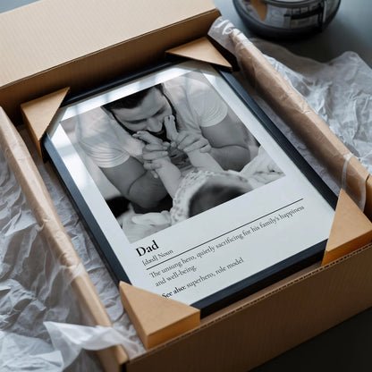 Personalised Father's Day Dad Definition Print From Photo, First Fathers Day Gift From Daughter Son Wife