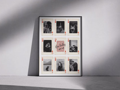 Personalised Playing Card Couple Print From Photo - Custom King and Queen Canvas - Anniversary Gift