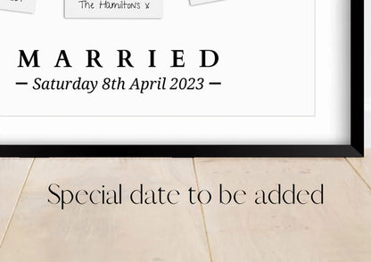 Wedding Photo Polaroid Print, Mothers Day Gift Wife, Just Married Wedding Photo, Personalised Wedding Wall art, Newlywed Gift, Milestone