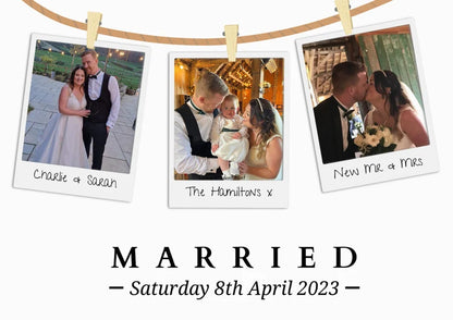 Wedding Photo Polaroid Print, Mothers Day Gift Wife, Just Married Wedding Photo, Personalised Wedding Wall art, Newlywed Gift, Milestone